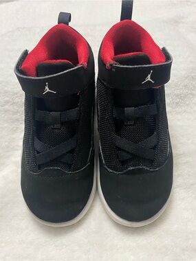 Jordan Kids Black and Red High-Top Sneakers